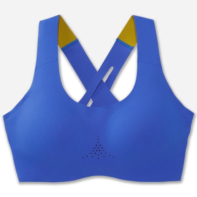 Brooks Dare Crossback 2.0 NZ - Women's Sports Running Bra - Bluetiful/Golden Hour (65894-ZJAY)